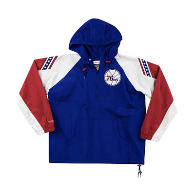Mitchell Ness Mitchell & Ness 76ers Royal Blue Logo Patch Hoodie Jacket Unisex OJZP3409-P76YYPPPROYA