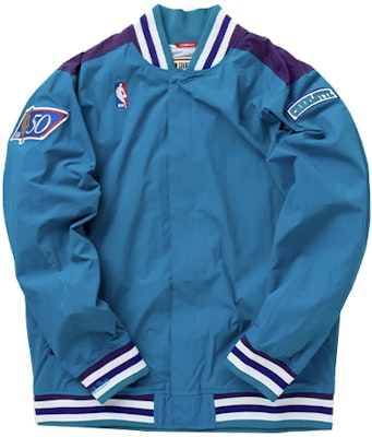 Mitchell Ness Mitchell & Ness 96-97 Hornets Retro Basketball Jacket Unisex Blue AWJKGS18052-CHOTEAL96 Order Mitchell Ness Mitchell & Ness 96-97 Hornets Retro Basketball Jacket Unisex Blue AWJKGS18052-CHOTEAL96