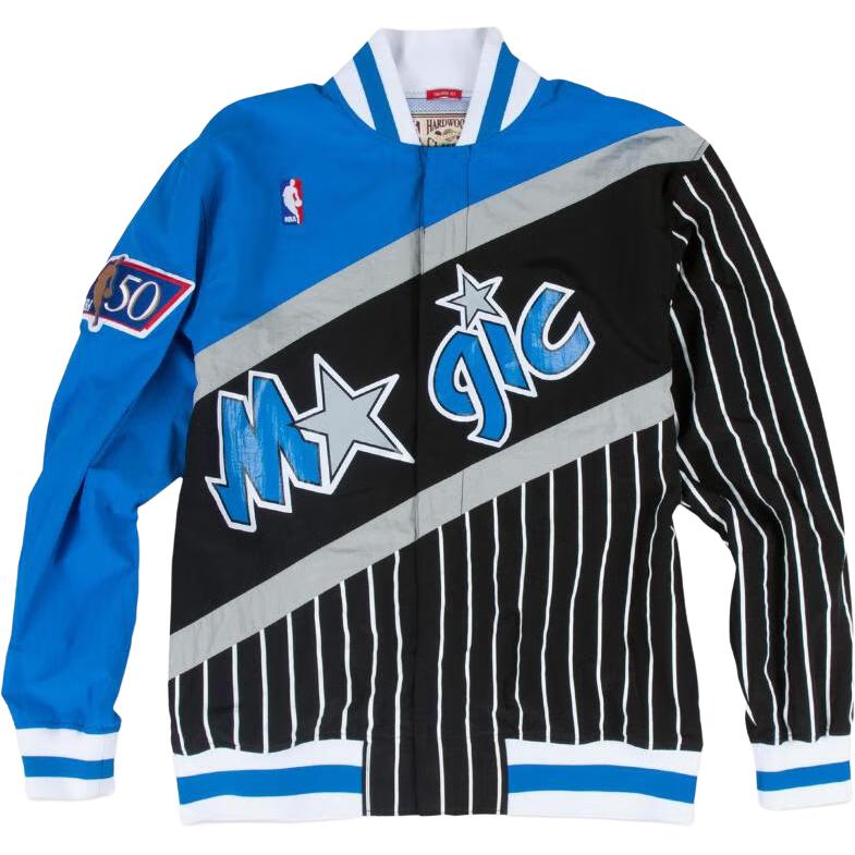 Mitchell Ness Mitchell & Ness 96-97 Magic Warm-up Training Flight Jacket Blue Unisex 6056-319-96OMA
