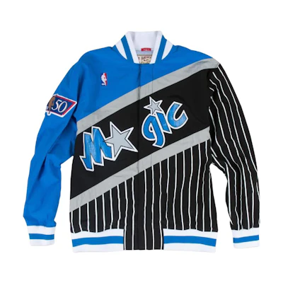 Mitchell Ness Mitchell & Ness 96-97 Magic Warm-up Training Flight Jacket Blue Unisex 6056-319-96OMA