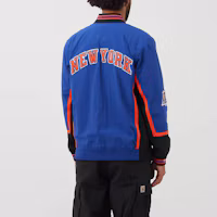 Shop Mitchell Ness Mitchell & Ness 96-97 New York Knicks Retro Colorblock Jacket Blue Unisex. AWJKCP19195-NYKROYA96