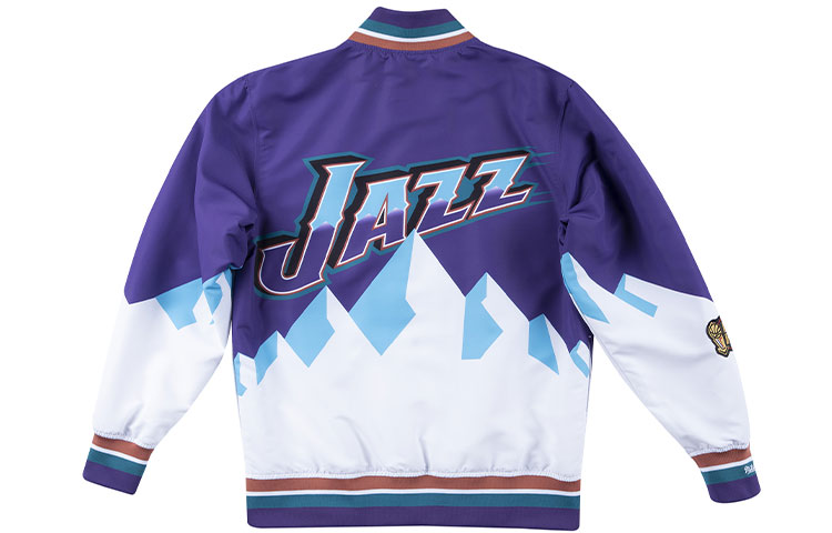 Lookbook ミッチェル&ネス 97-98 ジャズ ウォームアップジャケット 青白 男女兼用 カジュアルスタイル AWJKAC19040-UJARTPR97