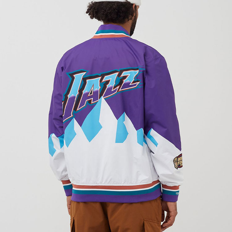 Details for ミッチェル&ネス 97-98 ジャズ ウォームアップジャケット 青白 男女兼用 カジュアルスタイル AWJKAC19040-UJARTPR97
