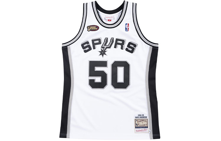 Mitchell Ness Mitchell & Ness 98-99 Spurs David Robinson #50 Retro Basketball Jersey White AJY4EL18028-SASWHIT98DRB