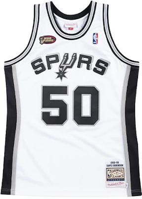 Mitchell & Ness 98-99 马刺大卫·罗宾逊#50复古篮球球衣 白色 AJY4EL18028-SASWHIT98DRB Order Mitchell & Ness 98-99 马刺大卫·罗宾逊#50复古篮球球衣 白色 AJY4EL18028-SASWHIT98DRB