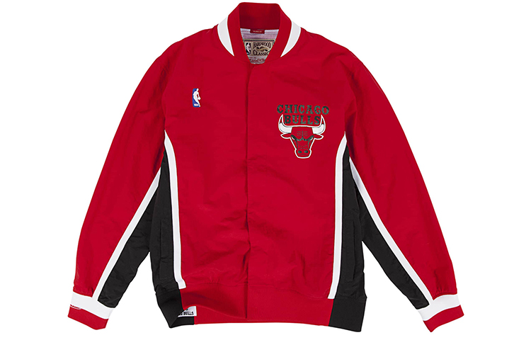 Mitchell Ness Mitchell & Ness '92-'93 Chicago Bulls Red Letterman Animal Print Jacket Unisex AWJKGS18054-CBUSCAR92