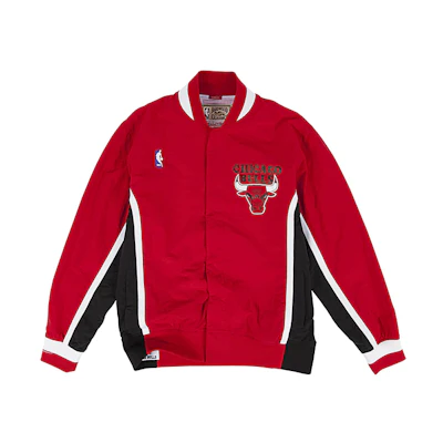 Mitchell Ness Mitchell & Ness '92-'93 Chicago Bulls Red Letterman Animal Print Jacket Unisex AWJKGS18054-CBUSCAR92