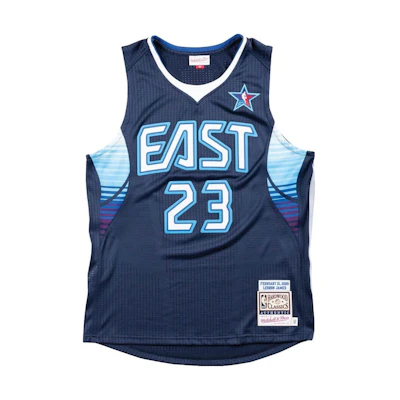 Mitchell Ness Mitchell & Ness Slim Fit Blue Number Print Sleeveless Basketball Jersey AJY4EL18003-ASENAVY09LJA