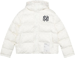 Mitchell Ness Mitchell & Ness White Logo Puffer Jacket Winter Thick Hooded Coat. MNHYAWTODJ028-OFW Mitchell Ness Mitchell & Ness White Logo Puffer Jacket Winter Thick Hooded Coat. MNHYAWTODJ028-OFW