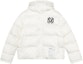 Order Mitchell Ness Mitchell & Ness White Logo Puffer Jacket Winter Thick Hooded Coat. MNHYAWTODJ028-OFW