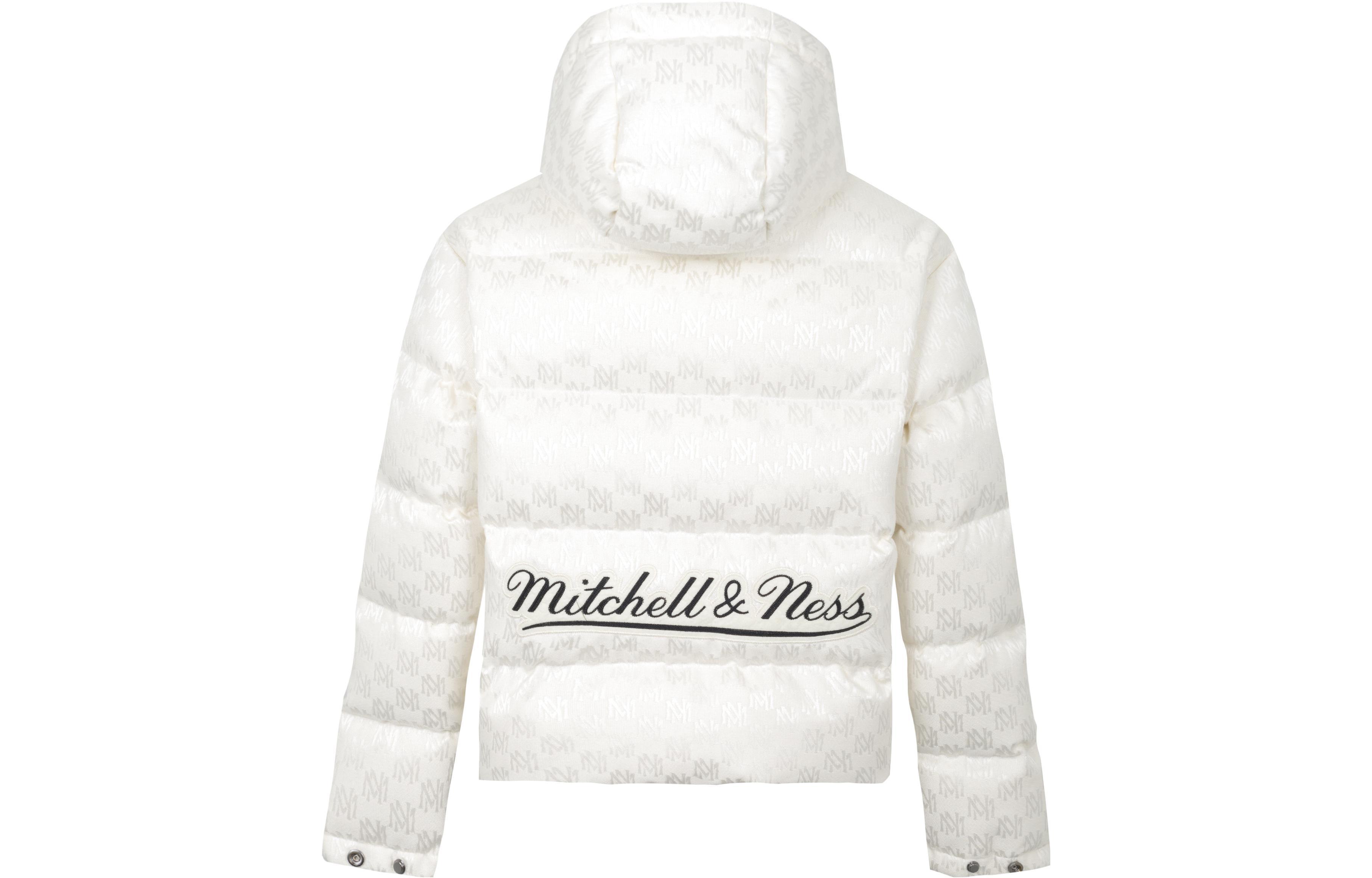 Shop ミッチェル＆ネス ホワイトロゴ パファージャケット 冬用 厚手フードコート MNHYAWTODJ028-OFW