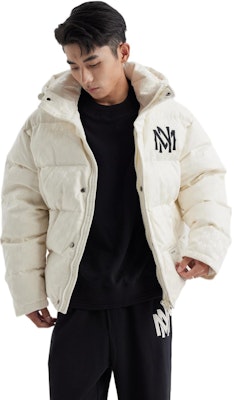 Mitchell Ness Mitchell & Ness White Logo Puffer Jacket Winter Thick Hooded Coat. MNHYAWTODJ028-OFW Details for Mitchell Ness Mitchell & Ness White Logo Puffer Jacket Winter Thick Hooded Coat. MNHYAWTODJ028-OFW