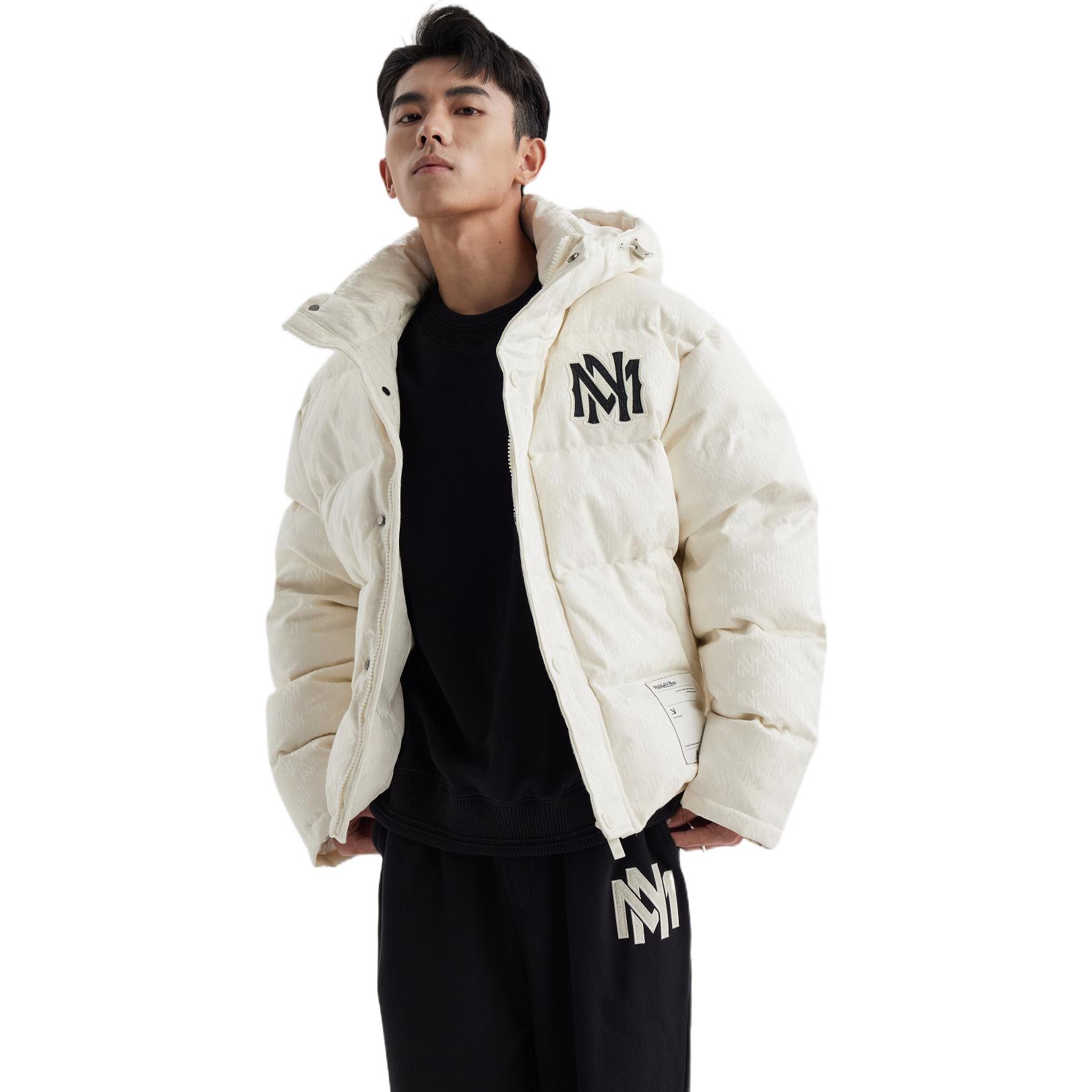 Sizing ミッチェル＆ネス ホワイトロゴ パファージャケット 冬用 厚手フードコート MNHYAWTODJ028-OFW