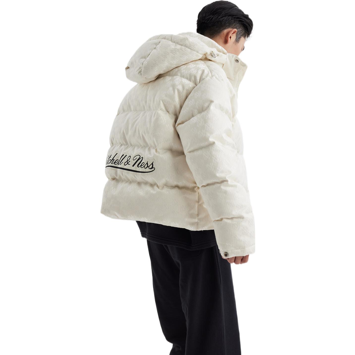 Cheap ミッチェル＆ネス ホワイトロゴ パファージャケット 冬用 厚手フードコート MNHYAWTODJ028-OFW