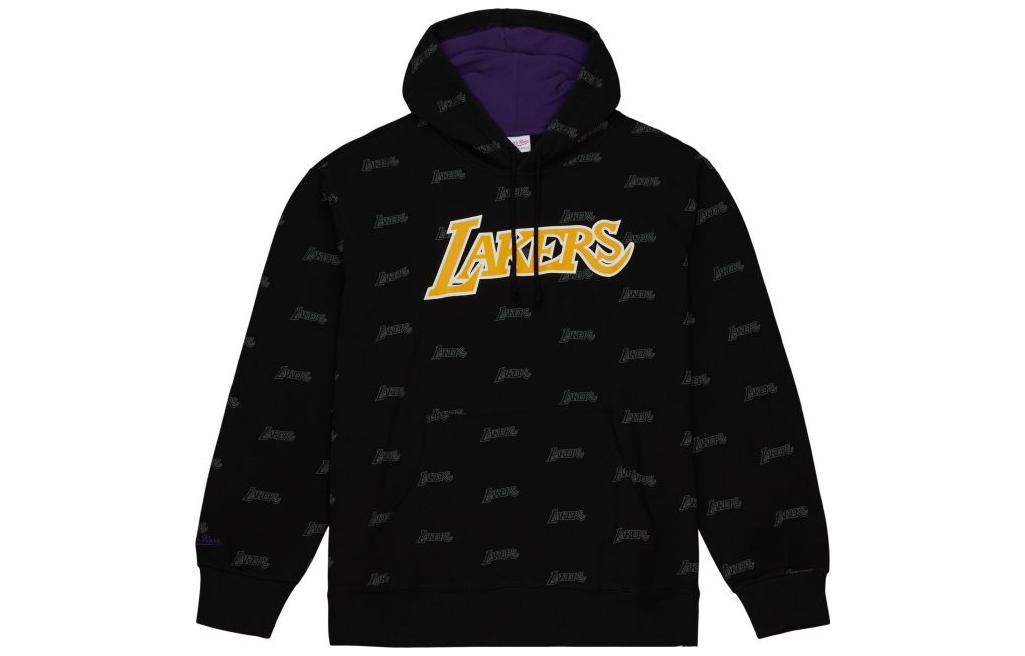 Mitchell Ness Mitchell & Ness All-Over Print Hoodie Loose Fit Black Sweatshirt FPHD5940-TRAYYPPPBLCK