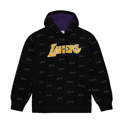 Mitchell Ness Mitchell & Ness All-Over Print Hoodie Loose Fit Black Sweatshirt FPHD5940-TRAYYPPPBLCK