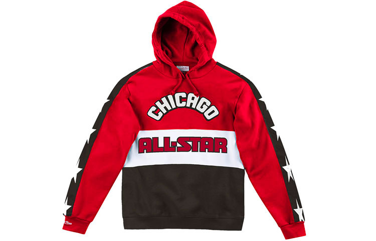 Mitchell Ness Mitchell & Ness All-Star Bulls Thick Hoodie Red Winter Unisex Basketball Sweatshirt FPHDDF18024-ASGRDRY88