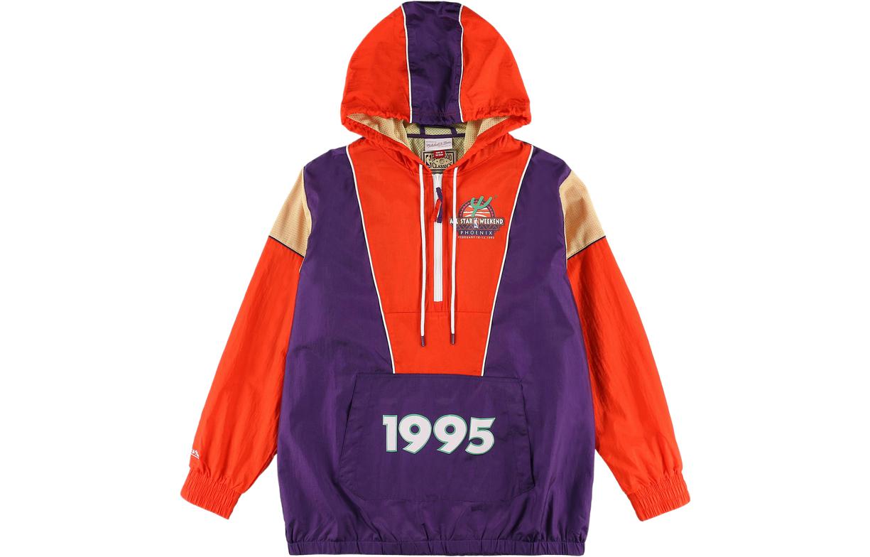 Mitchell Ness Mitchell & Ness All-Star Retro Colorblock Fleece Hoodie Purple Unisex Winterwear FPHDDF18024-ASGPURP95