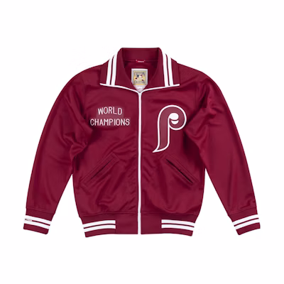 Mitchell Ness Mitchell & Ness Alphabet Print Baseball Collar Snap Jacket White () OJBF4986-GSWYYPPPWHIT