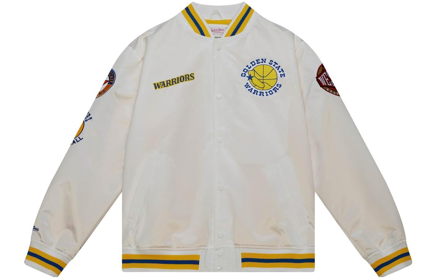 Mitchell Ness Mitchell & Ness Alphabet Print Button-Up Loose Jacket Men’s Purple Black OJBF1178-BRAYYPPPBLCK