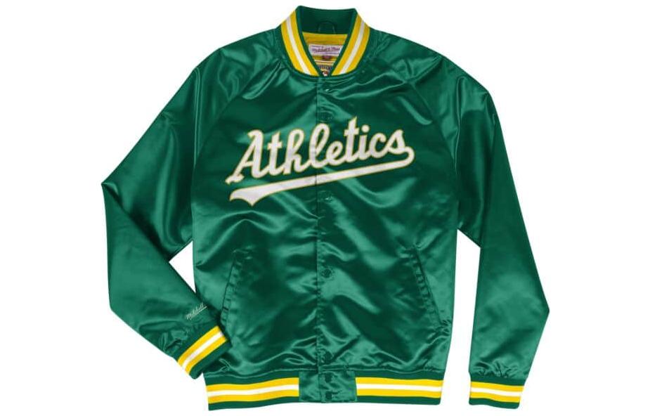 Mitchell Ness Mitchell & Ness Alphabet Print Green Jacket Mens STJKMG18013-OATDKGN