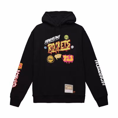 Mitchell Ness Mitchell & Ness Alphabet Print Pullover Hoodie Black GPOTMO22204-GTEBLCK