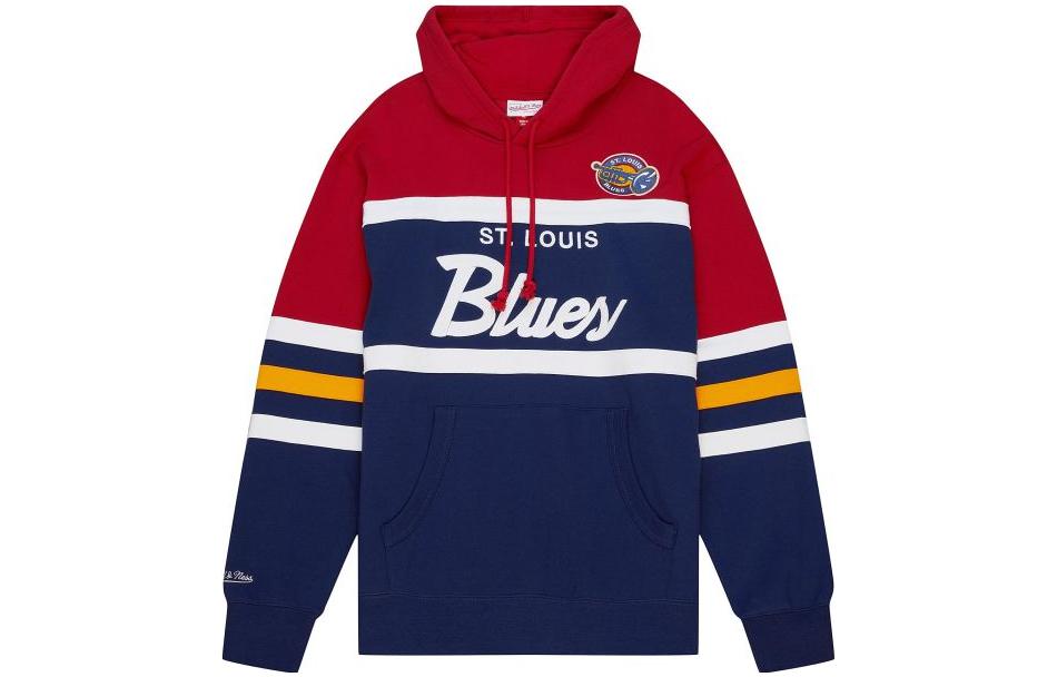 Mitchell Ness Mitchell & Ness Alphabet Stripe Print Red Short-Sleeve Hoodie for Men FPHD5514-GEOYYPPPSCAR