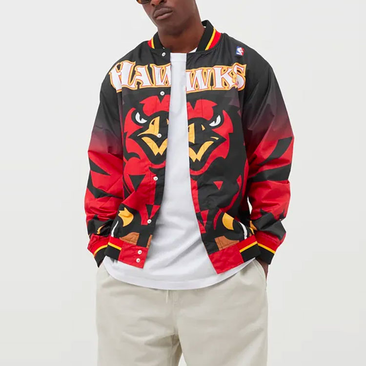 Mitchell Ness Mitchell & Ness Atlanta Hawks 95-96 Warm-Up Basketball Jersey Unisex Red. AWJKLG18017-AHABLCK95 圖 4