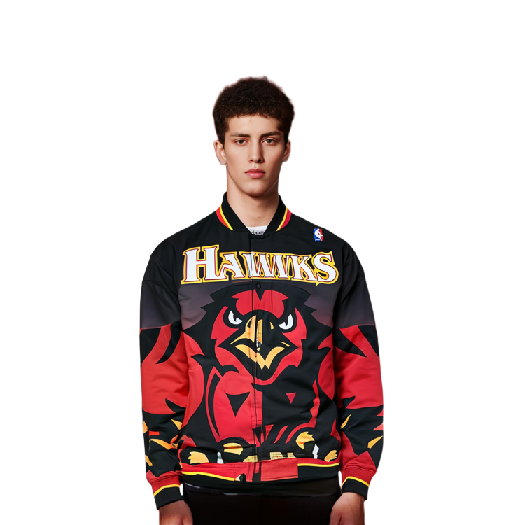 Mitchell Ness Mitchell & Ness Atlanta Hawks 95-96 Warm-Up Basketball Jersey Unisex Red. AWJKLG18017-AHABLCK95 圖 6