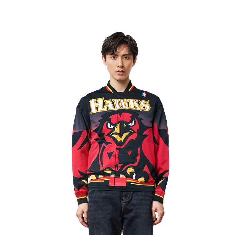 Mitchell Ness Mitchell & Ness Atlanta Hawks 95-96 Warm-Up Basketball Jersey Unisex Red. AWJKLG18017-AHABLCK95 圖 7