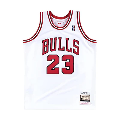 Mitchell Ness Mitchell & Ness Authentic 1997-98 Chicago Bulls Michael Jordan Jersey White AJY4GS18398-CBUWHIT97MJO