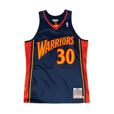 Mitchell Ness Mitchell & Ness Authentic Retro NBA 09-10 Stephen Curry Warriors Jersey Navy 7226-310-09SCURR