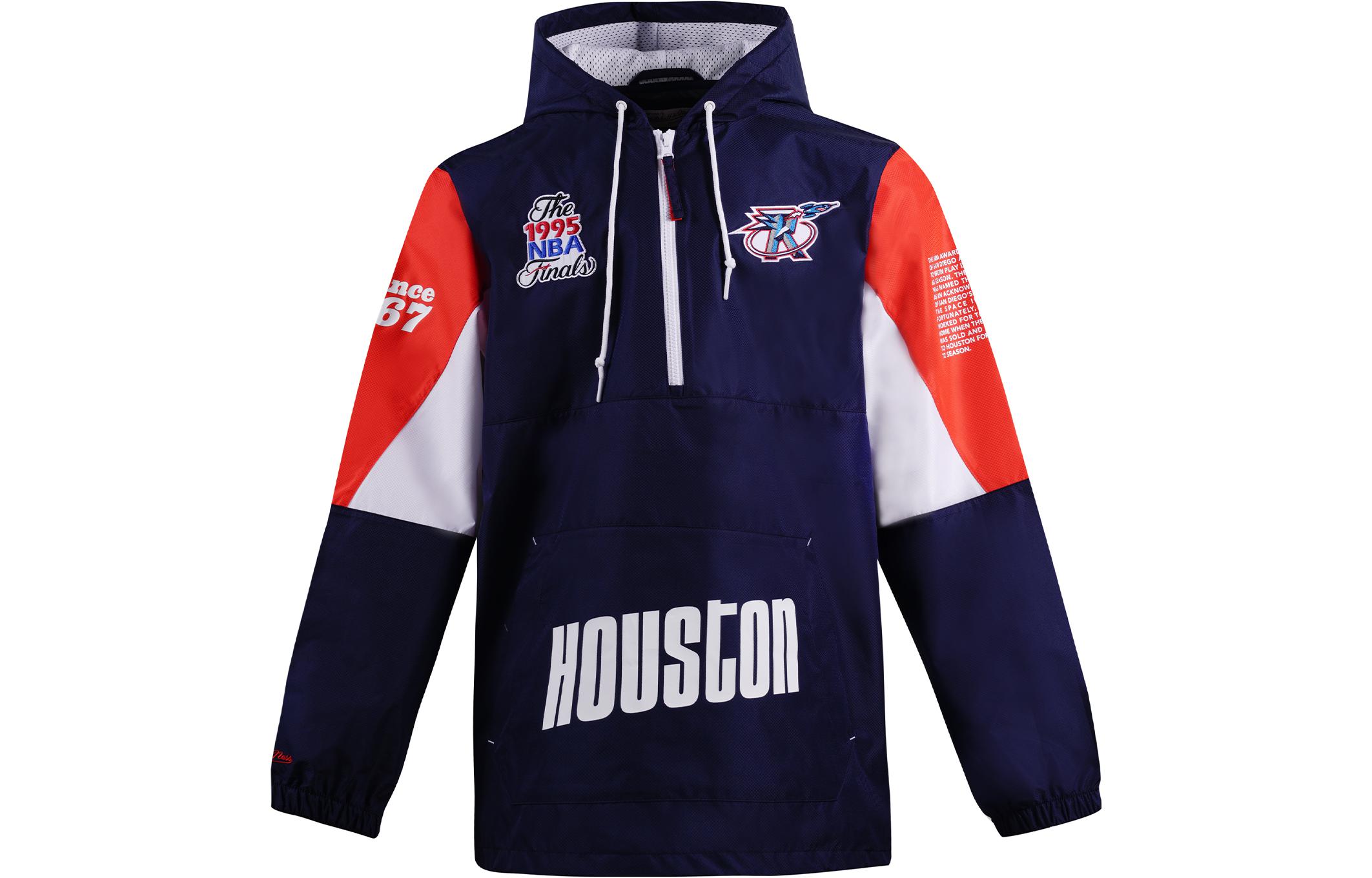 Mitchell Ness Mitchell & Ness Basketball Hoodie Winter Navy Blue Thick Long Sleeve FPHDBW18007-MNNNAVY