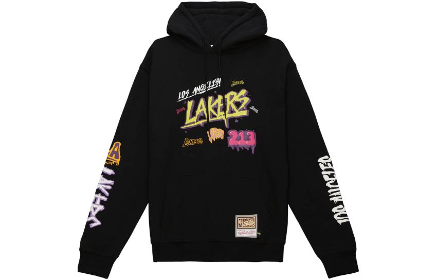Mitchell Ness Mitchell & Ness Black Alphabet Print Pullover Hoodie FPHD6678-PSTYYPPPBLCK