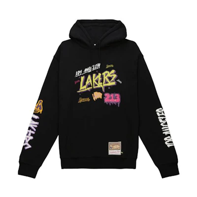 Mitchell Ness Mitchell & Ness Black Alphabet Print Pullover Hoodie FPHD6678-PSTYYPPPBLCK