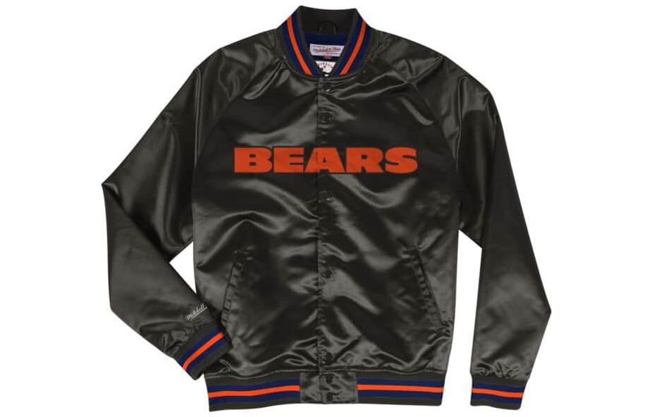 Mitchell Ness Mitchell & Ness Black Baseball Collar Long Sleeve Satin Jacket STJKMG18013-CBEBLCK1