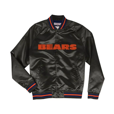Mitchell Ness Mitchell & Ness Black Baseball Collar Long Sleeve Satin Jacket STJKMG18013-CBEBLCK1