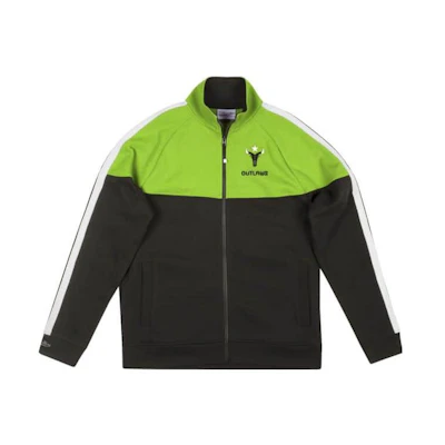Mitchell Ness Mitchell & Ness Black Colorblock Embroidered Zip-Up Jacket TRJKMI19034-HOTBLCK