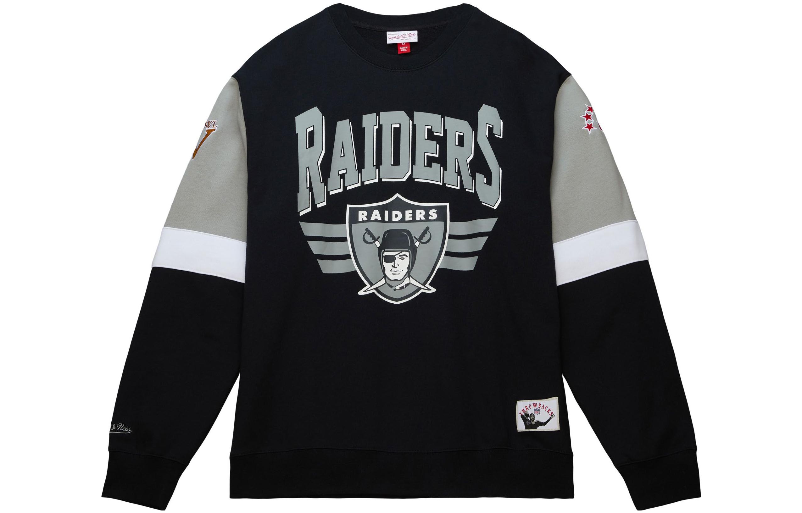 Mitchell Ness Mitchell & Ness Black Colorblock Logo Crewneck Sweatshirt FCPO5512-PSUYYPPPBLCK