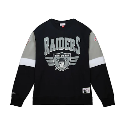 Mitchell Ness Mitchell & Ness Black Colorblock Logo Crewneck Sweatshirt FCPO5512-PSUYYPPPBLCK