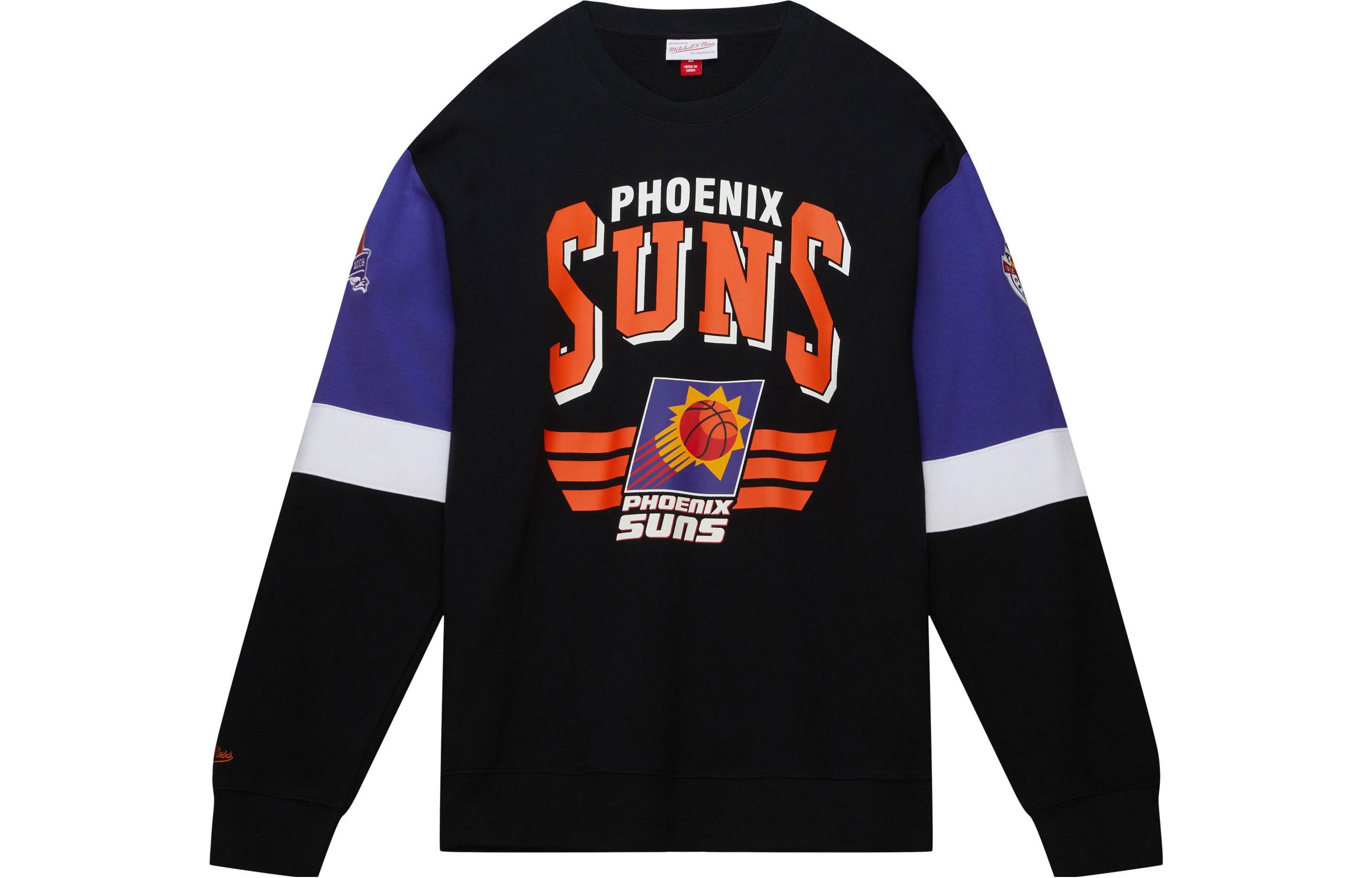 Mitchell Ness Mitchell & Ness Black Colorblock Logo Print Zip-Up Hoodie Jacket OJZP3399-PSTYYPPPBLCK