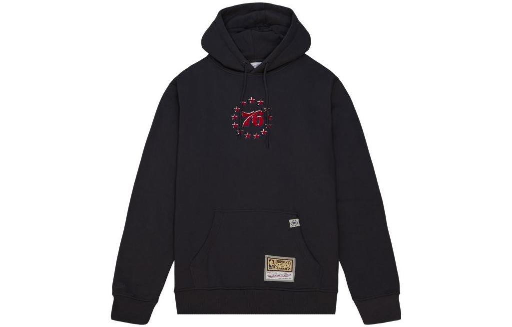 Mitchell Ness Mitchell & Ness Black Hoodie with Logo Print and Long Sleeves BMMS7180-CLBYYPPPBLCK