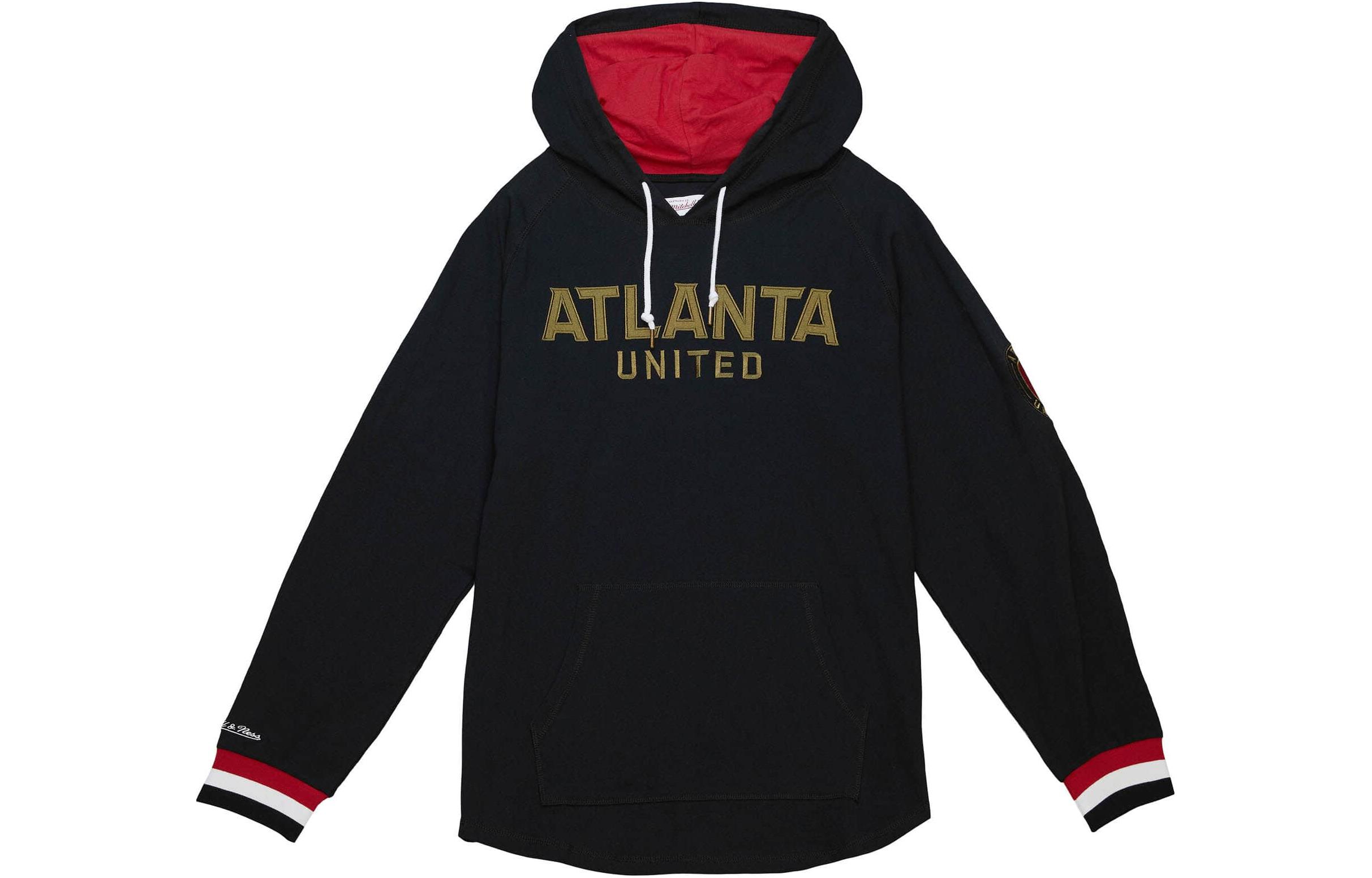Mitchell Ness Mitchell & Ness Black Letter Patchwork Striped Print Hoodie THOD4999-AUNYYPPPBLCK