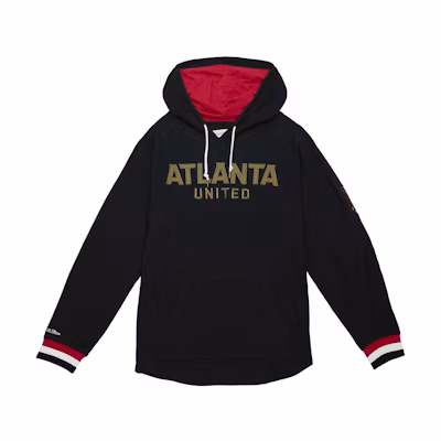 Mitchell Ness Mitchell & Ness Black Letter Patchwork Striped Print Hoodie THOD4999-AUNYYPPPBLCK