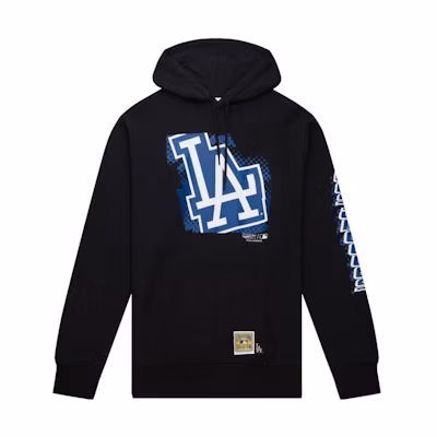Mitchell Ness Mitchell & Ness Black Logo Print Long-Sleeve Button-Up V-Neck Jacket OJBF5376-UJAYYPPPBLCK