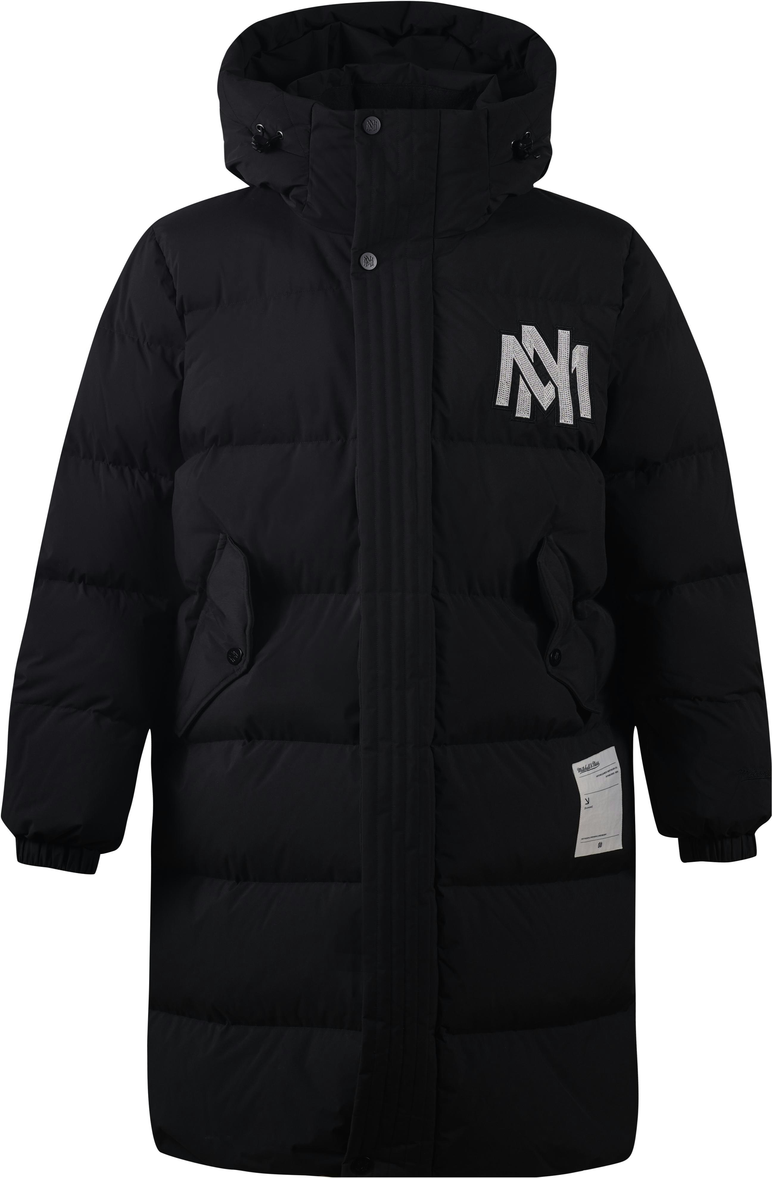 mitchell-ness-mitchell-and-ness-black-logo-print-puffer-jacket-unisex-hidden-zipper-hoodie-mnyzawtodw-31-blk