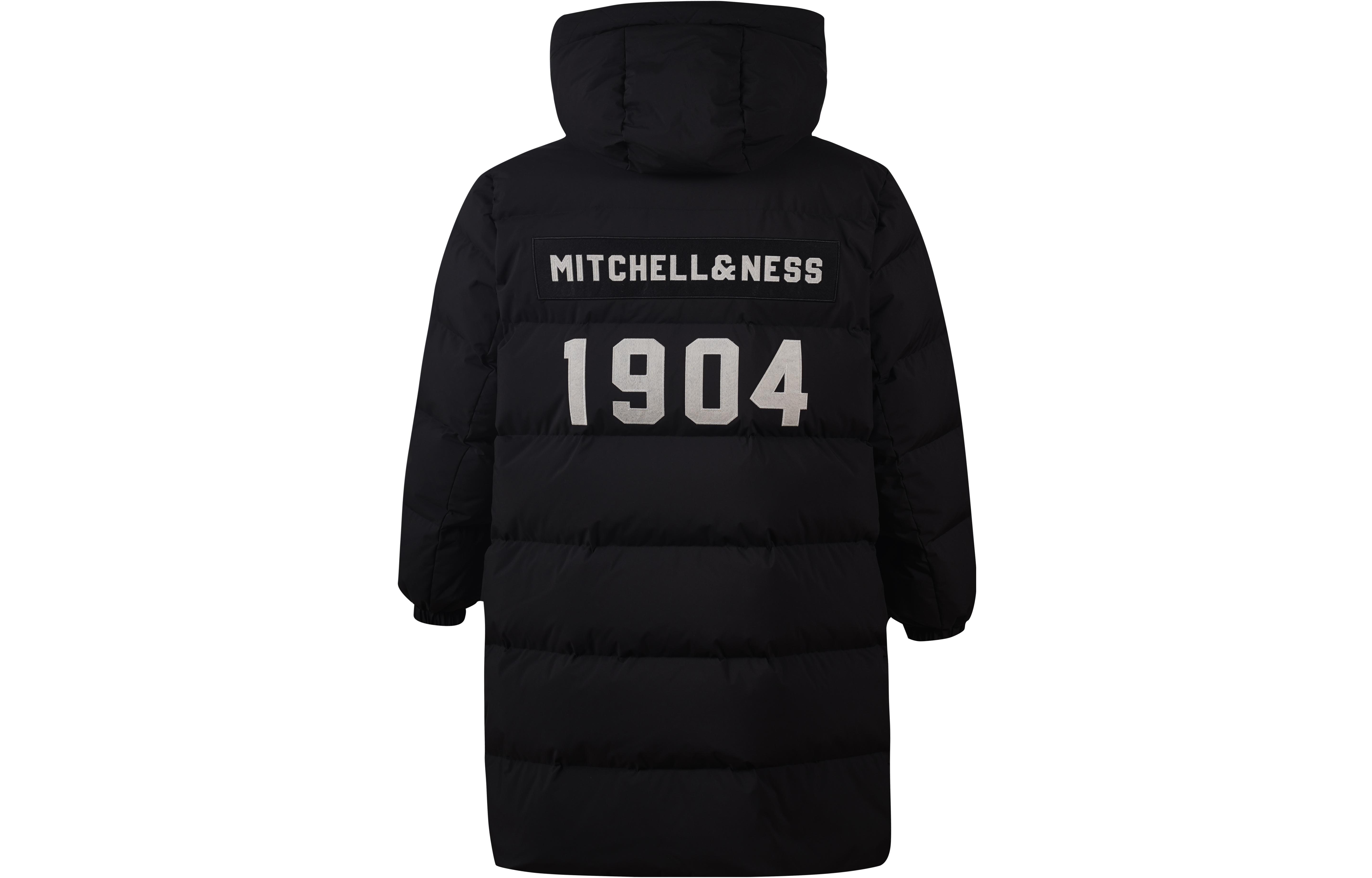 Lookbook Mitchell & Ness Jaket Hoodie Puffer Hitam Unisex dengan Resleting Tersembunyi. MNYZAWTODW31-BLK
