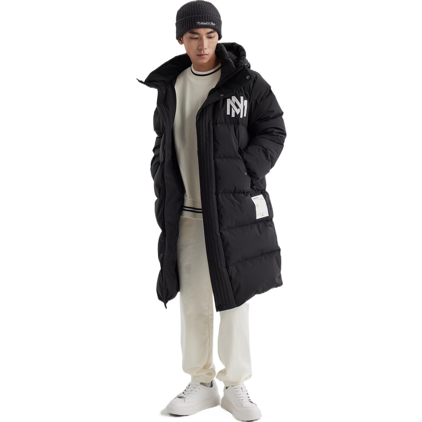 Sizing Mitchell & Ness Jaket Hoodie Puffer Hitam Unisex dengan Resleting Tersembunyi. MNYZAWTODW31-BLK