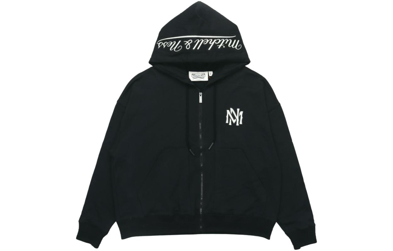Mitchell Ness Mitchell & Ness Black Logo Printed Zip-Up Hoodie OJZP3399-SASYYPPPBLCK