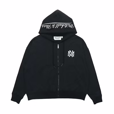 Mitchell Ness Mitchell & Ness Black Logo Printed Zip-Up Hoodie OJZP3399-SASYYPPPBLCK